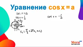 Уравнение cos x=a | тригонометрическое уравнение | алгебра 10 класс | МегаШкола | Уравнение с cosx
