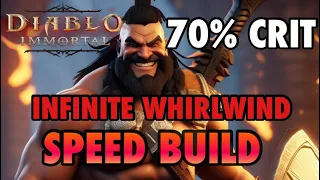 UNLIMITED WHIRLWIND SPEED FARMING BUILD! 70% Crit Chance , + 63% Speed Barbarian Diablo Immortal