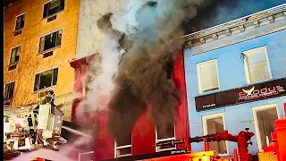 FDNY Manhattan 4th Alarm Box 1464 Fire Throughout a 3 Story Commercial Building