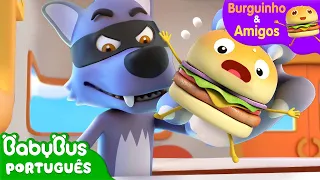 O Lobo Vem Vindo! 🐺 | Aventuras Alimentares | Burguinho e Amigos | Desenho Infantil | BabyBus