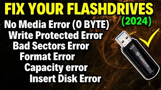 Pen Drive Showing No Media 0 Bytes | No Media USB Fix | Insert A Disk (SOLVED)