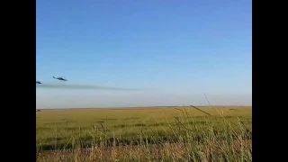 Ukrainian army Mi-24 training attack