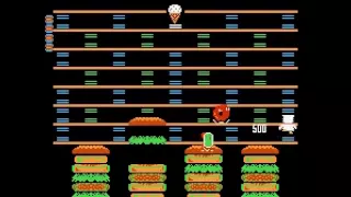 Nintendo (NES) BurgerTime Perfect Run Levels 4 to 9