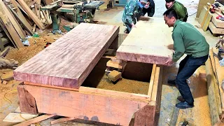 HowTo Make Extremely Giant Monolithic Table With Special Joints | Woodworking Project You Never Seen