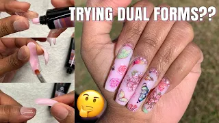 Trying DUAL FORMS For The First Time | MODELONES Polygel Kit | How To Use Dual Forms For Beginners