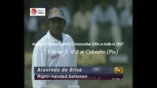 Aravinda Desilva 126 vs India 1st Test @ Colombo(RPS) 1997(Consecutive 100 no 1 of 3)