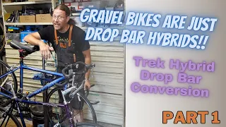 Flat bar gravel bike gets TRANSFORMED into a drop bar hybrid! TREK Gravel Bike Conversion - Part 1