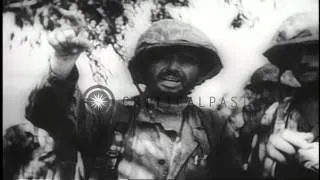 United States Marines captures Saipan in the Mariana Islands during the Pacific C...HD Stock Footage