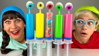 Mukbang Jello Color Shooter race 틱톡 챌린지 먹방 candy TikTok Challenge by HUBABO