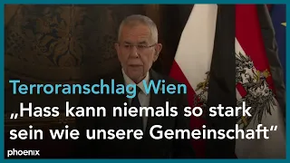 Bundespräsident Van der Bellen zum Terroranschlag in Wien am 03.11.20