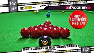 Ronnie O'Sullivans 147 Break: Snooker 19 Career Mode - The China Open Highlights (4K)