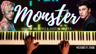 Shawn Mendes, Justin Bieber - Monster (Piano Cover) Tutorial