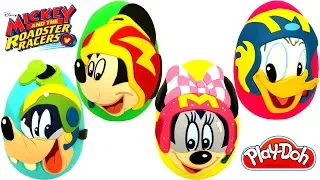 4 Ovos Surpresas de Mickey Aventuras Sobre Rodas Mickey Minnie Pateta Pato Donald de Massinha