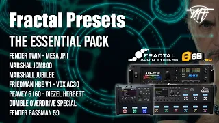 Fractal Presets - The Essential Pack - Marshall, Fender, Friedman, Vox, Peavey, Diezel, Dumble ODS