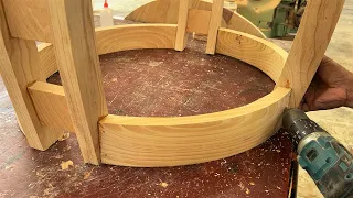 Woodworking Crafts Curved Always Creative Wonderful // Beautiful Wooden Round Tea Table Design Ideas