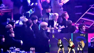 BTS REACTION TO BLACKPINK BOOMBAYAH/SMA 2017 (NEW ANGLE) 6