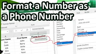 Automatically change 5555551234 to (555) 555-1234 - Excel's phone number format!