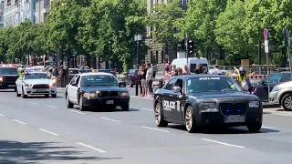 Police cars and fire trucks parade in Berlin (1.06.2019)