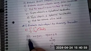 Calculus III (A practice Test on Double and Triple integrals.)