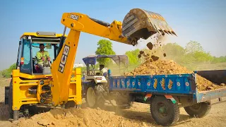 JCB and 3 tractors Mahindra new Holland and eicher tractors Jcbvideo and tractorvideos