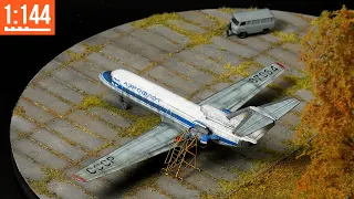 Diorama "Yak-40 in an abandoned parking lot"