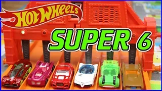 Hot Wheels Super 6 Lane Raceway Unboxing and Play Toy Race Car Video