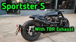 Sportster S with TBR Exhaust Walkaround Close up details + Rev