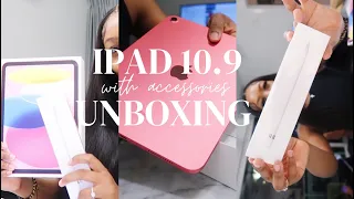 ✨PINK✨iPAD (10th GEN)UNBOXING WITH ACCESSORIES💕💕