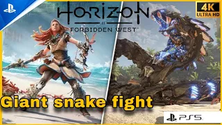 Giant Snake 🐍 Fight Ultimate Graphics in Horizon forbidden west PS5 gameplay #gaming #pcgaming #4k