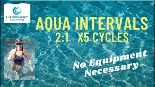 Aqua Aerobic Fitness 35 min Water Workout - Intervals Cardio:Toning - No Equipment - ALL LEVELS