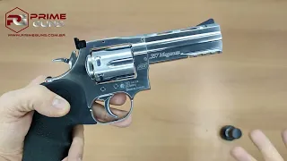 Revólver de Chumbinho Dan Wesson 715 4" Cromado ASG 4,5mm Co2