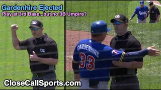 With No Umpire at 3rd Base, Toby Gardenhire Ejected Arguing Line Drive-Turned-Double Play