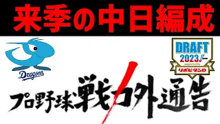 【閲覧注意】中日ドラゴンズの来季の編成について ※補強ポイント・ドラフト・戦力外の予想を含みます