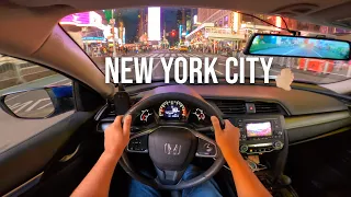 NEW YORK CITY POV Night Driving Tour 2022 - Times Square | Midtown Manhattan