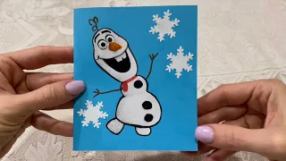 DIY: How to Make a Paper Christmas Card *** Olaf Frozen *** Olaf's Frozen Adventure