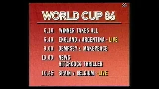 Anglia Continuity & Adverts plus World Cup 86 - 1986