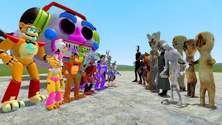 ALL SCP VS ALL FNAF 1-9 SECURITY BREACH ANIMATRONICS!! Garry's Mod [FNAF Five Nights at Freddy's]