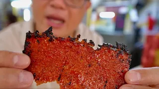 This is the cheapest BAK KWA (barbecued Chinese pork jerky) in Singapore! (street food)