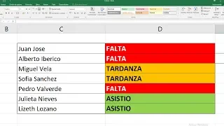 How to put color in cells depending on the text in Excel (Conditional formatting 2019)