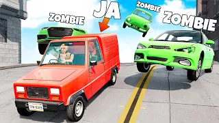 ❄️ LOSOWE AUTA VS ZOMBIE!? | BeamNG Drive |