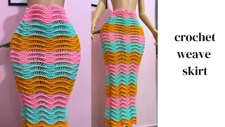 How To Crochet Skirt || Crochet weave skirt tutorial