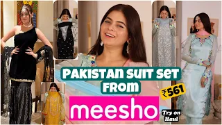 PAKISTANI SUIT SETS from MEESHO | Giveaway | TRYON | Honest Review | ₹561