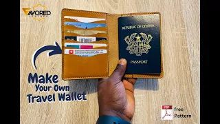 How To Make Your Own Custom Leather Travel Wallet | FREE PATTERN