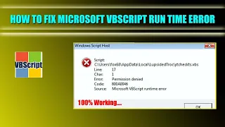 Fix Microsoft VBScript Run Time Error 2023 | Windows Script Host Error | VBS script run time error