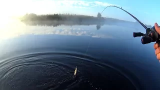 Рыбалка утром на незнакомом пруду.Ловля щуки на воблеры.