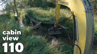 Dam At A Fallen Tree - Beaver Dam Removal With Excavator No.110 - Cabin View