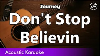 Journey - Don't Stop Believin (SLOW karaoke acoustic)