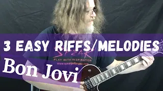 How to Play 3 Easy Riffs And Melodies From Bon Jovi (Beginner Guitar Lesson w/ Darrin Goodman)