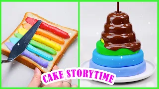 💞 Cake Storytime 😜 I Hooked Up With My Dads Best Friend 😳 Most Satisfying Rainbow Cake