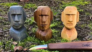 How to Carve an Easter Island Head -Simple "Knife Only" Quick Tutorial